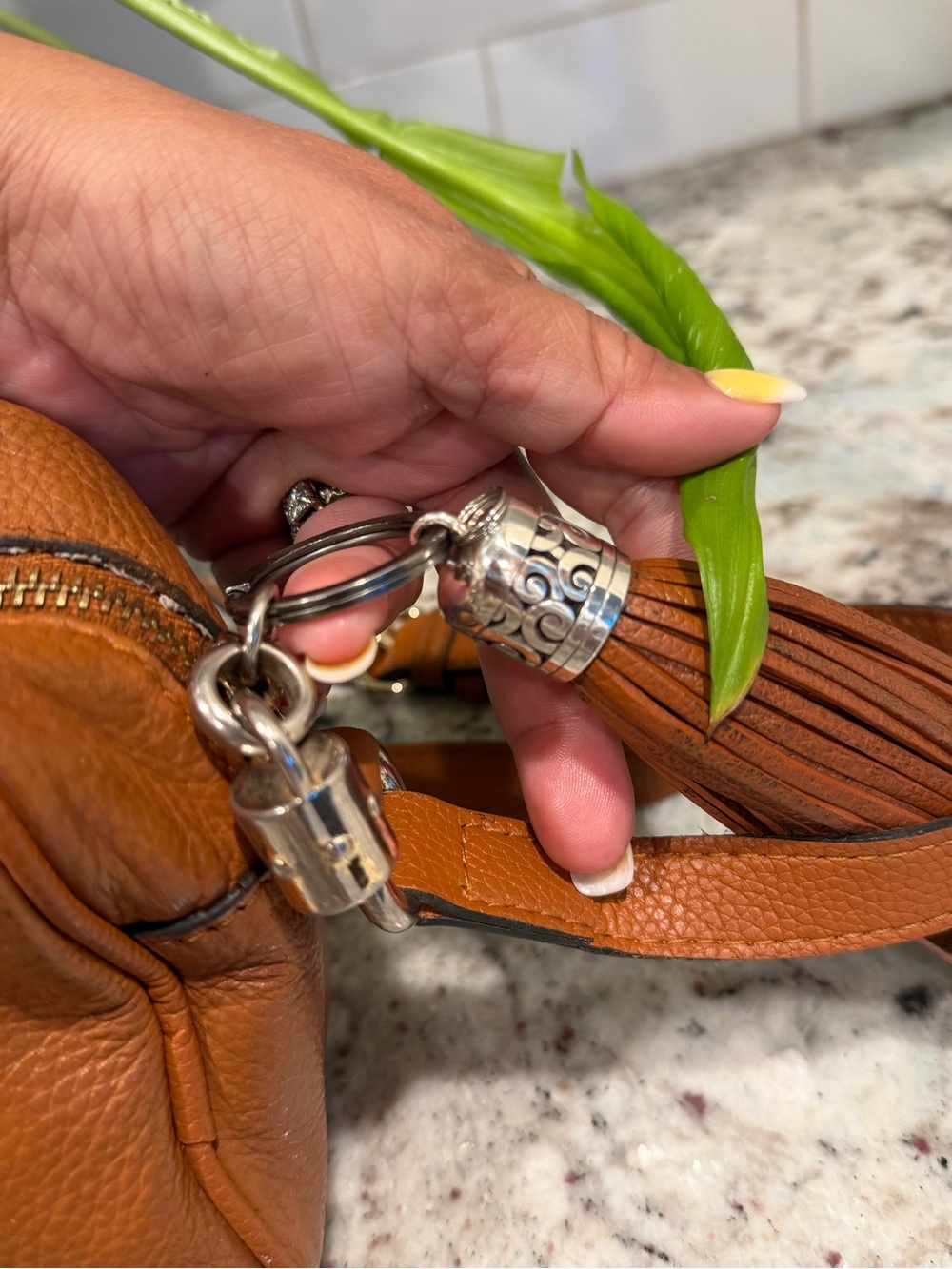 Gucci Brown Pebbled Leather Disco Crossbody with Tassel - Picture 8 of 16